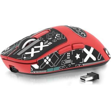 Imagem de ATTACK SHARK X3 Mouse para jogos sem fio, 49 g Bluetooth/2.4G/USB-C, sensor PAW3395 26K DPI, vida útil da bateria de 200h, fita adesiva de botões programáveis, acessórios de jogos para PC/laptop/Mac