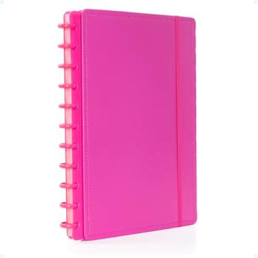 Imagem de Caderno De Disco Inteligente Grande A4 Basic Universitário 80 Folhas Pautadas Destacavel Capa Dura (Rosa Escuro)