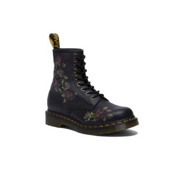 Imagem de Dr. Martens Botas femininas de couro com cadarço 1460, Decayed Roses, 35