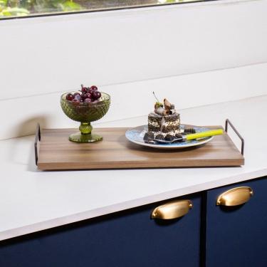 Imagem de Bandeja em Mdp Grande 47x30x5,5 Cm Aço Corten/Castanho Tannat