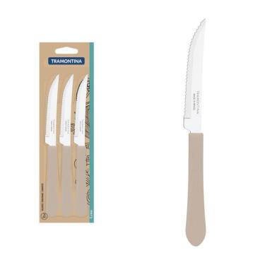 Imagem de Conjunto Facas Tramontina Inox Leme 3 Peças 23180334 Cinza