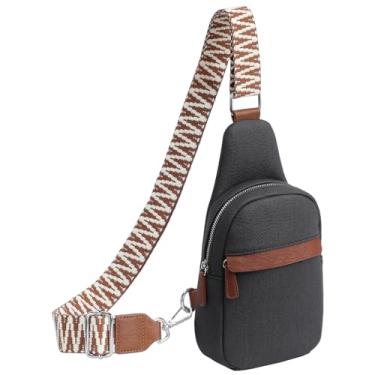 Imagem de CHARINUT Bolsa tiracolo pequena para mulheres, bolsa tiracolo de couro vegano macio, bolsas transversais para mulheres na moda, Sombra preta, Small