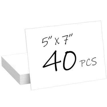 Imagem de CreGear 40 folhas, cartolina branca, 12 x 17 cm, 36 kg/230 g/m² de espessura cartolina branca em branco cartolina grossa para cartões comemorativos, convites, cartões postais, cartões DIY