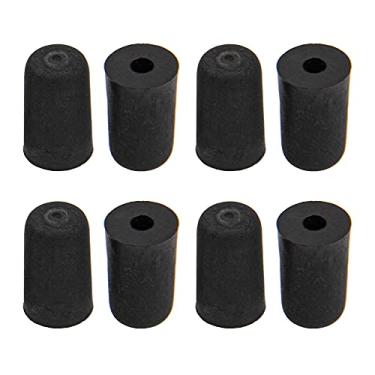 Imagem de 8 peças Yootones de ponta de borracha para violoncelo com ponta de borracha para contrabaixo duplo protetor de tampa de extremidade compatível com substituição de instrumento acessório (preto)