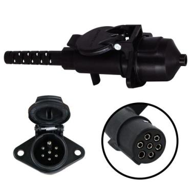Imagem de Tomada Engate Macho Femea 7 Polos Cavalo 24V Com Extensor - ENGATCAR