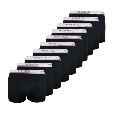 Imagem de Kit 10 Cuecas Boxers Infantil Box Algodão Cotton Conforto - Try Basics