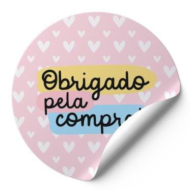 Imagem de 120 Etiquetas Adesivas Redondas Selo Alta Qualidade Obrigado Pela Comp