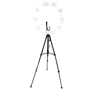 Imagem de Ring Light 50cm 10 Soquetes E27 + Tripé 1,50m + suporte p/ celular - M