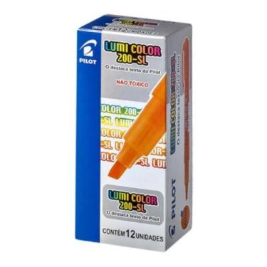 Imagem de Caneta marca texto pilot lumicolor laranja caixa com 12