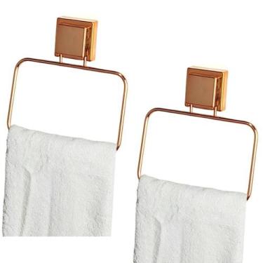 Imagem de Kit 2 Toalheiro Argola 18cm Suporte Porta Toalha Rosto Com Ventosa Ban