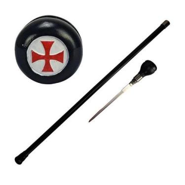 Imagem de Bengala Punhal Cruz De Malta Faca Camuflada Cajado - Tenda Medieval