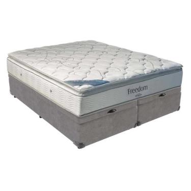 Imagem de Freedom Queen Ortobom Viscoelástico D33 Box Baú Cinza