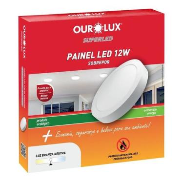 Imagem de Luminaria LED Sobrepor Redonda 12 Watts 6500K Branco Frio OUROLUX, Biv