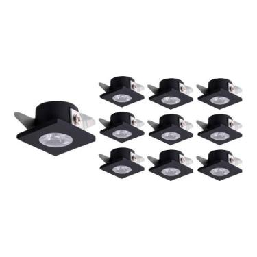 Imagem de 10 Spots de Embutir para Móvel MBLed Elysa Quadrado Led 1W Bivolt  Pre