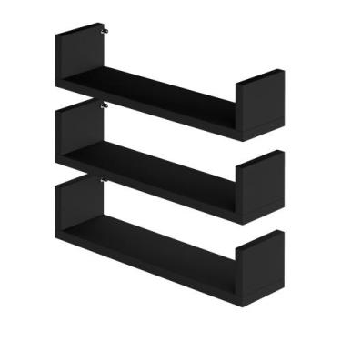 Imagem de Kit Jogo 3 Unidades Prateleira em U Porta Revista Organizador Exposito