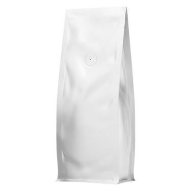 Imagem de Saco Café Moído 250gr, 4 Soldas, Branco C. Válvula (100un) - EVOLUFLEX