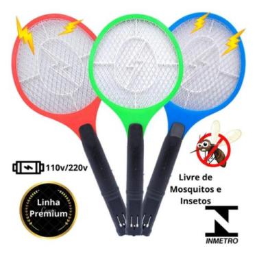 Imagem de Raquete Mata Insetos Mosquito Elétrica Recarregável Bivolt - AL