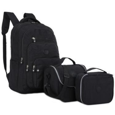 Imagem de Kit Mochila Feminina Escolar Tactel Linda Notebook Leve e Resistente I