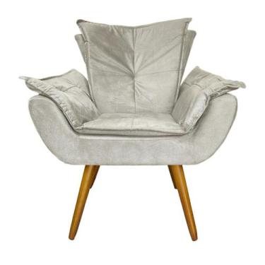 Imagem de Poltrona Decorativa Estofada Pés Palito Para Quarto Closet Apolo Suede