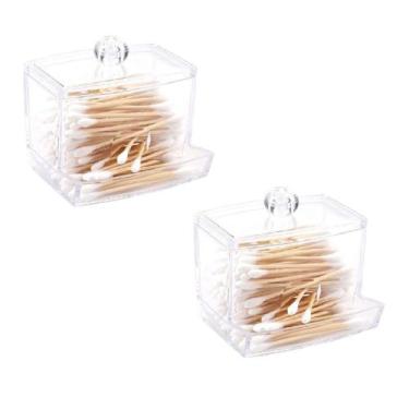 Imagem de 2 Organizadores Porta Cotonete Multiuso Acrilico P/ Banheiro - Saz