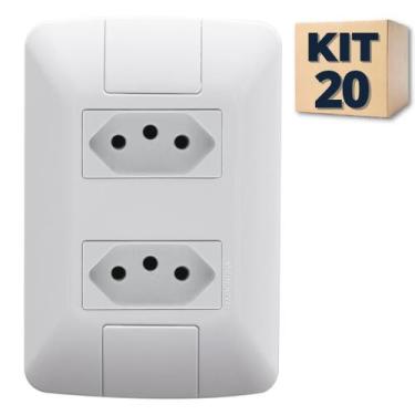 Imagem de Kit 20 Conjunto Tomada dupla 10a Tramontina Aria