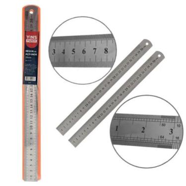Imagem de Régua Aço Inox Profissional 30 Cm Yins Paper - Yin's