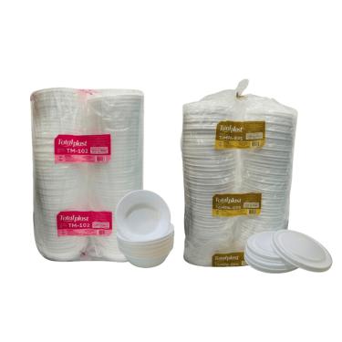 Imagem de Kit Marmitex Isopor 750ml Total Plast c/ Tampa Com 50 Unidades Cada