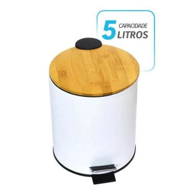 Imagem de Lixeira Banheiro Linha Eco Bambu Cesto Removível 5 litros - Wincy