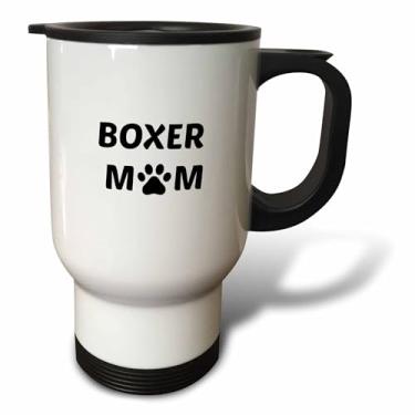 Imagem de 3dRose Boxer Mom, foto de uma pata de cachorro em um fundo branco, caneca de viagem, 400 ml