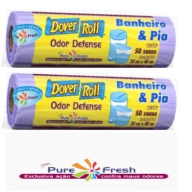 Imagem de Kit 100 Saco Lixo Pia Banheiro 34x40cm Dover Roll Anti Odor
