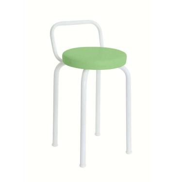 Imagem de Banco Baixo Premium 47 Cm para Cozinha Verde/Branco