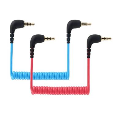 Imagem de JCMOYUTY Adaptador de microfone de 3,5 mm para SYNCO G2 G2MAX G2MEGA G2Pro G2(A2) MAX MEGA PRO G1A2 PRO microfone de lapela sem fio receptor RX enrolado duplo 3,5 mm TRS Patch cabo de áudio para