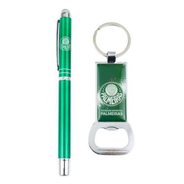 Imagem de Kit Caneta Roller Pen Touchscreen Chaveiro Abridor Palmeiras - Mileno