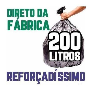 Imagem de Saco De Lixo 200 Litros 200 Un Preto Reforçadíssimo - HIGIPACK