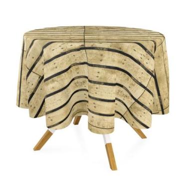 Imagem de Toalha de Mesa Redonda em Tecido Jacquard Estampado Pallet, 3,00