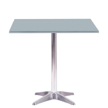 Imagem de Mesa Delta em Alumínio 75 cm (Alt) Base em X Tampo MDP Quadrado 60 cm (Larg) x 2,50 cm (Alt) Cinza