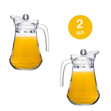 Imagem de Jogo 2un Jarra de vidro c/ tampa p/ Suco e Água 1,5 litros - Vitrizi