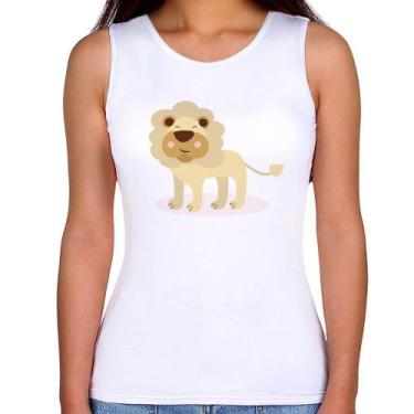 Imagem de Regata Feminina Leãozinho - Foca na Moda, Branco, G