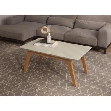 Imagem de Mesa de Centro PR Estilo Retrô Com Tampo de 25mm Cor Off White - PT