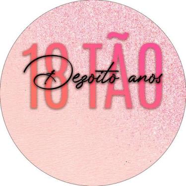Imagem de Painel De Festa Redondo 1,50x1,50 - Idade 18 Anos 18TÃO Rosa 136 - Via