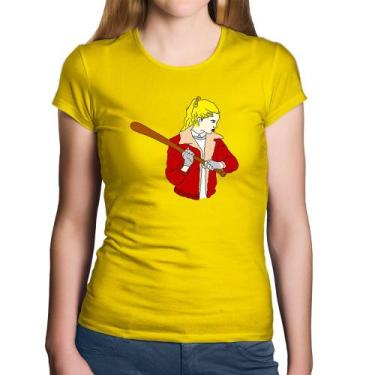 Imagem de Baby Look Algodão Baseball Girl - Foca na Moda, Amarelo, M
