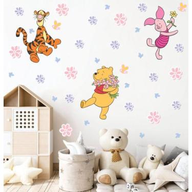 Imagem de Adesivo de Parede Ursinho Pooh Tigrão e Leitão - Adesivos Kigrude