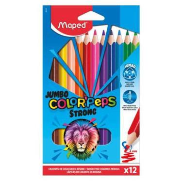 Imagem de Lápis De Cor Jumbo Color'Peps Strong c/ 12 Cores Maped