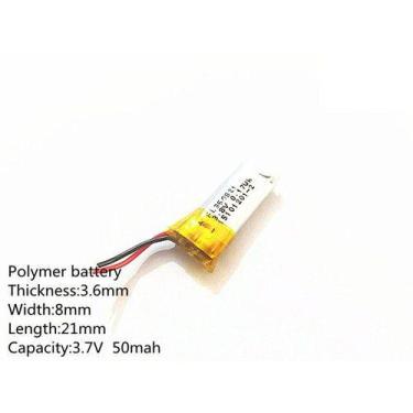 Imagem de Bateria 3,7v 50mah  Fone Ouvido 3,6mm X 8mm X 21mm Gr - KMIG