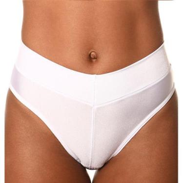 Imagem de Calcinha Demillus Cítara 26065 Cintura Alta Microfibra, Branco, XG
