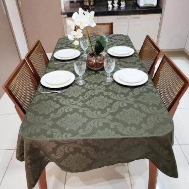 Imagem de Toalha De Mesa Retangular Sala Jantar Jacquard 8 Lugares 2,50m x 1,35m