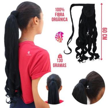 Imagem de Extensao Aplique Rabo De Cavalo Ondulado - Disfarce Com tiras autocola