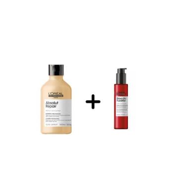 Imagem de Kit LOréal Absolut Repair - Shampoo 300ml + Blow-Dry Fluidifier 150ml 