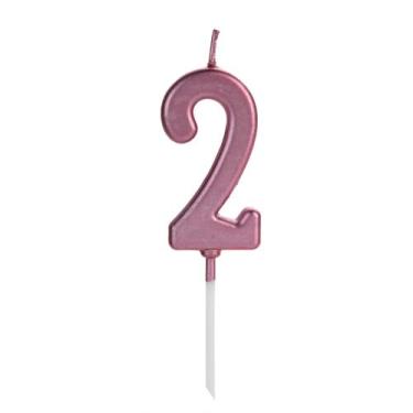 Imagem de Vela Aniversário Pick Rosé Gold Número 2 - 01 unid - Não informado