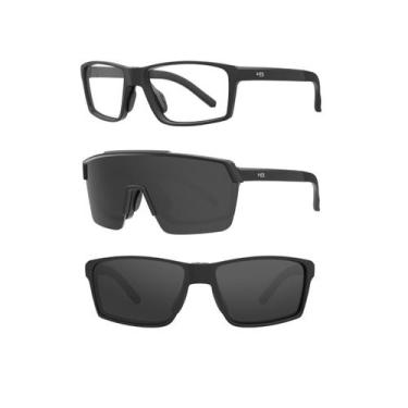 Imagem de Óculos de Sol esportivo HB Presto 2.0 Graphene Black 3 em 1, Preto, Ún